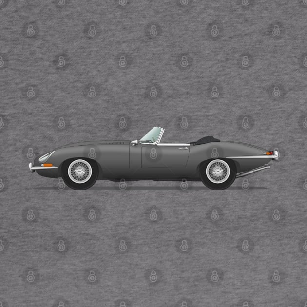 Jaguar E Type Roadster Gunmetal by SteveHClark